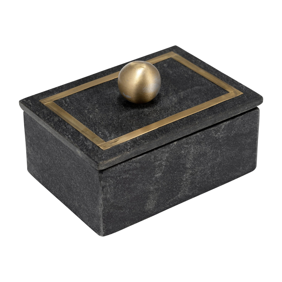 Marble, 7X5 Rectangular Box - Knob, Black Box| Sagebrook Home