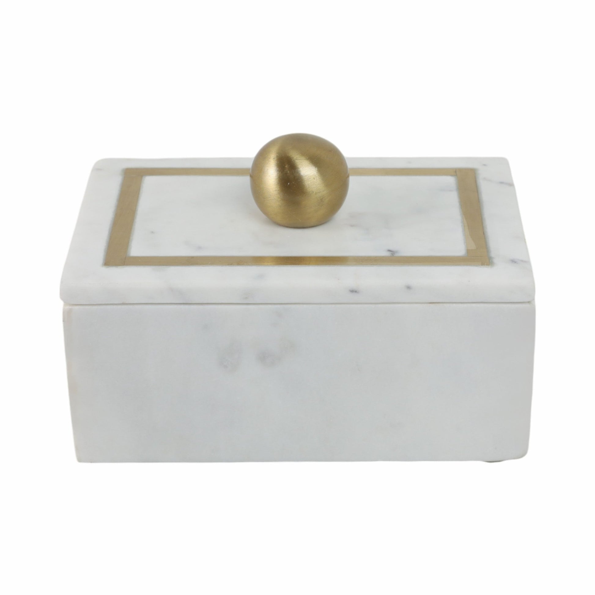 Marble, 7X5 Rectangular Box - Knob, White Box| Sagebrook Home