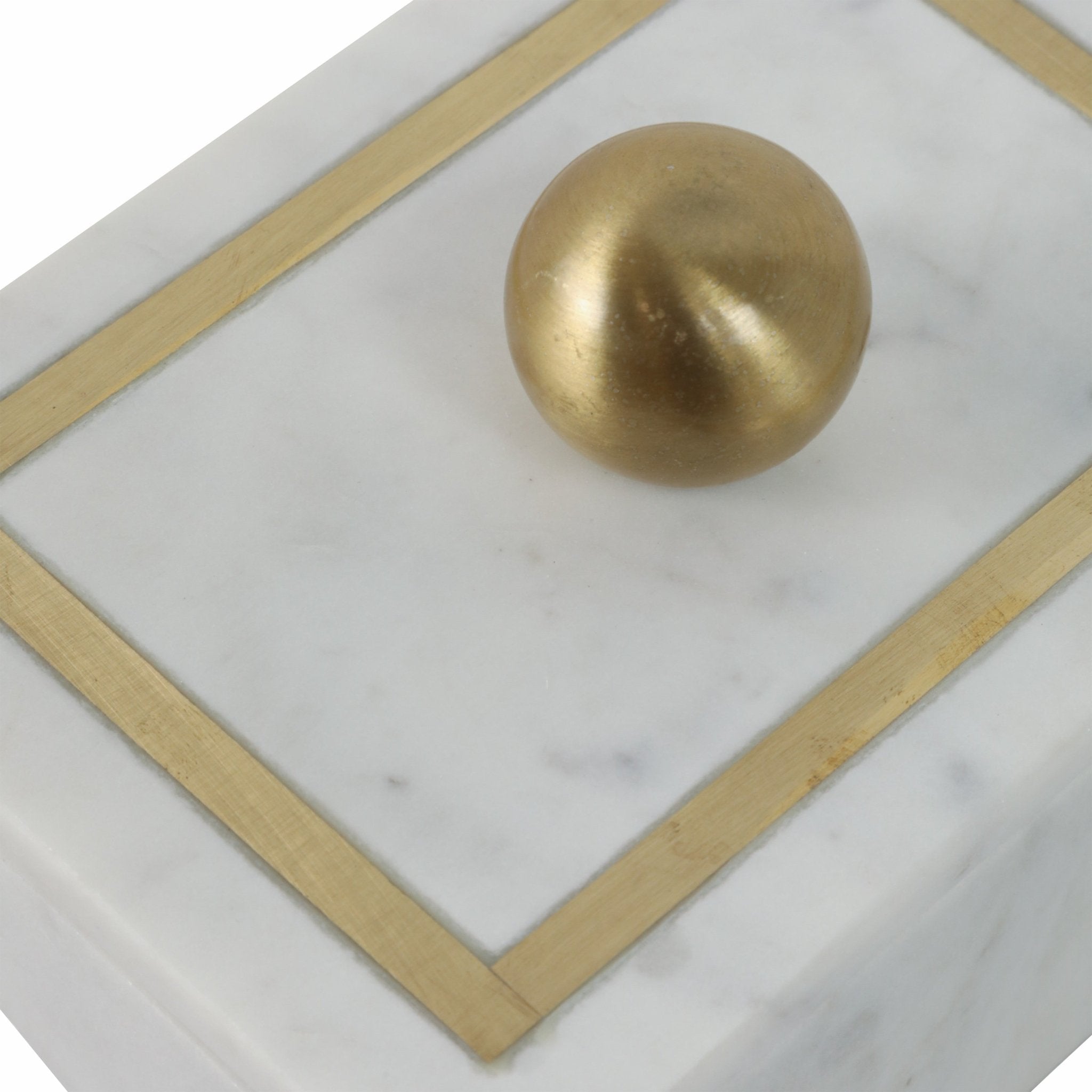 Marble, 7X5 Rectangular Box - Knob, White Box| Sagebrook Home