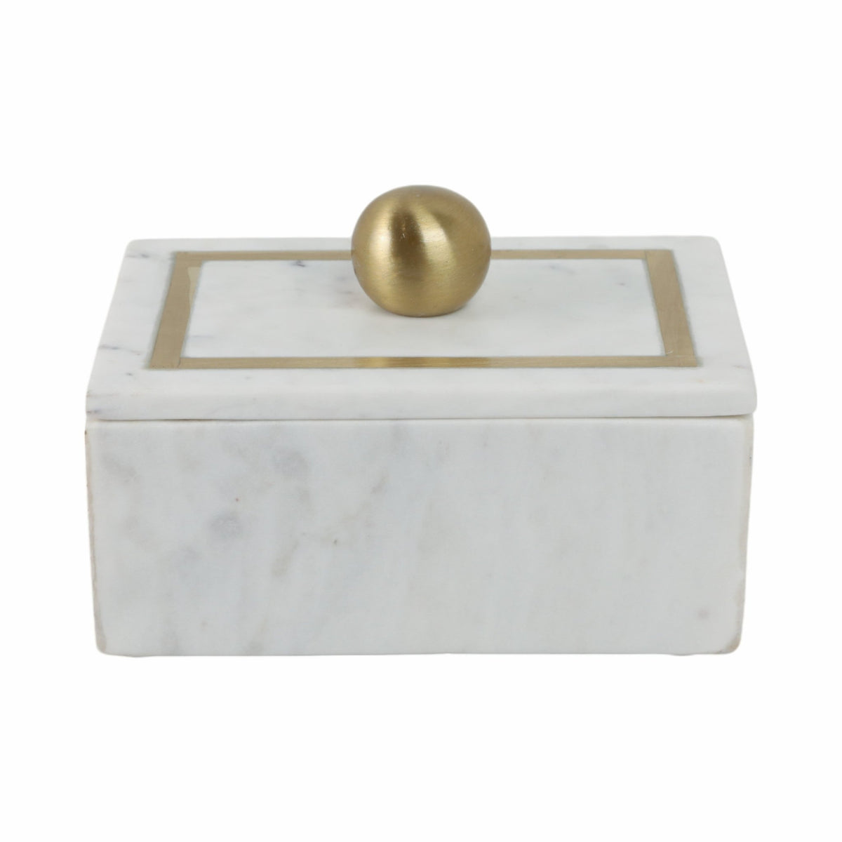 Marble, 7X5 Rectangular Box - Knob, White Box| Sagebrook Home