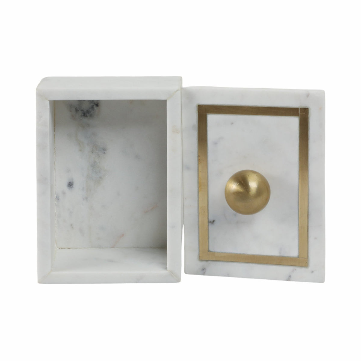 Marble, 7X5 Rectangular Box - Knob, White Box| Sagebrook Home