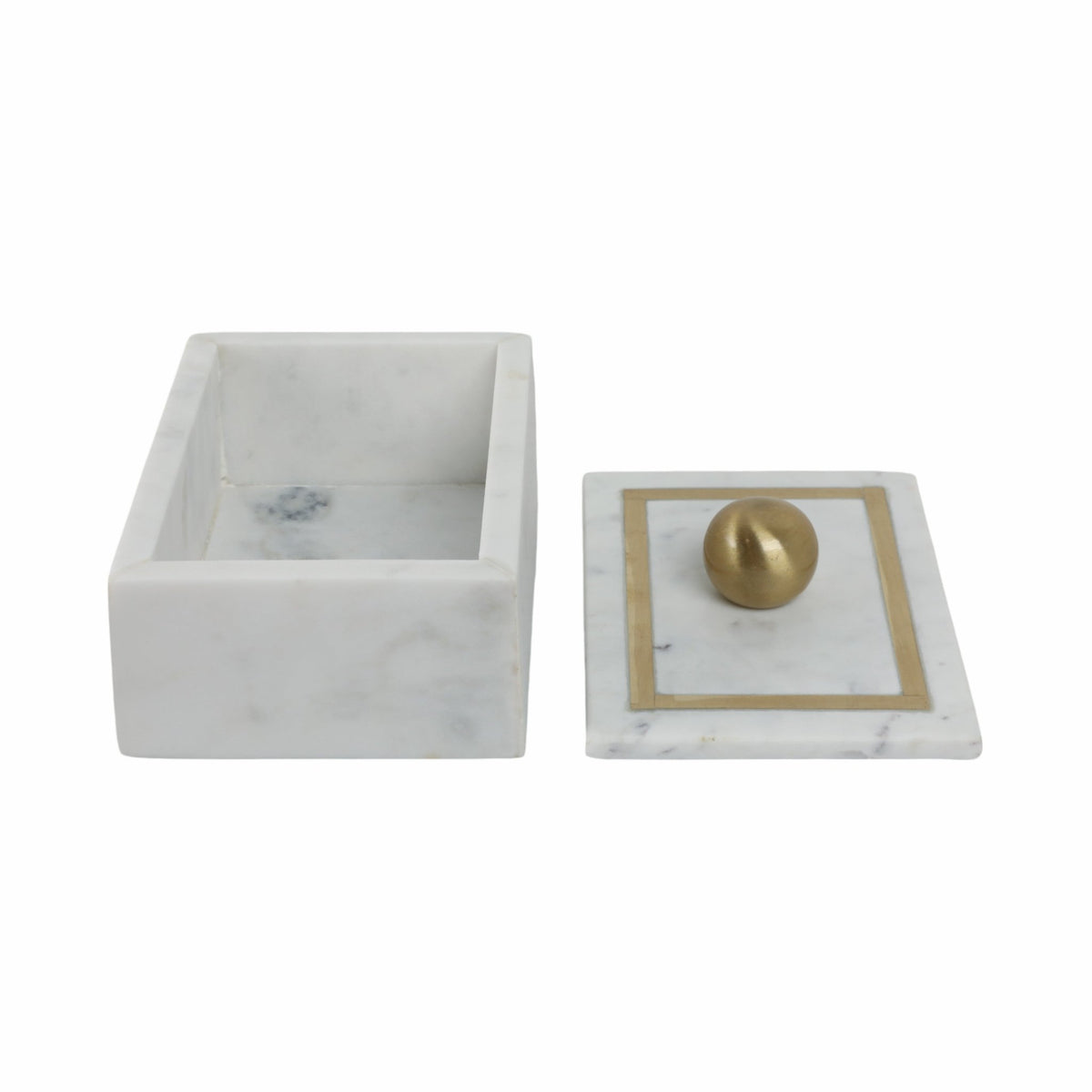 Marble, 7X5 Rectangular Box - Knob, White Box| Sagebrook Home