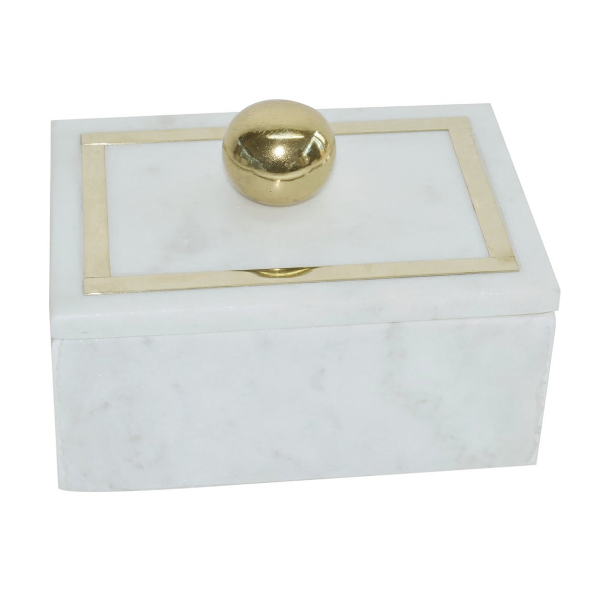 Marble, 7X5 Rectangular Box - Knob, White Box| Sagebrook Home