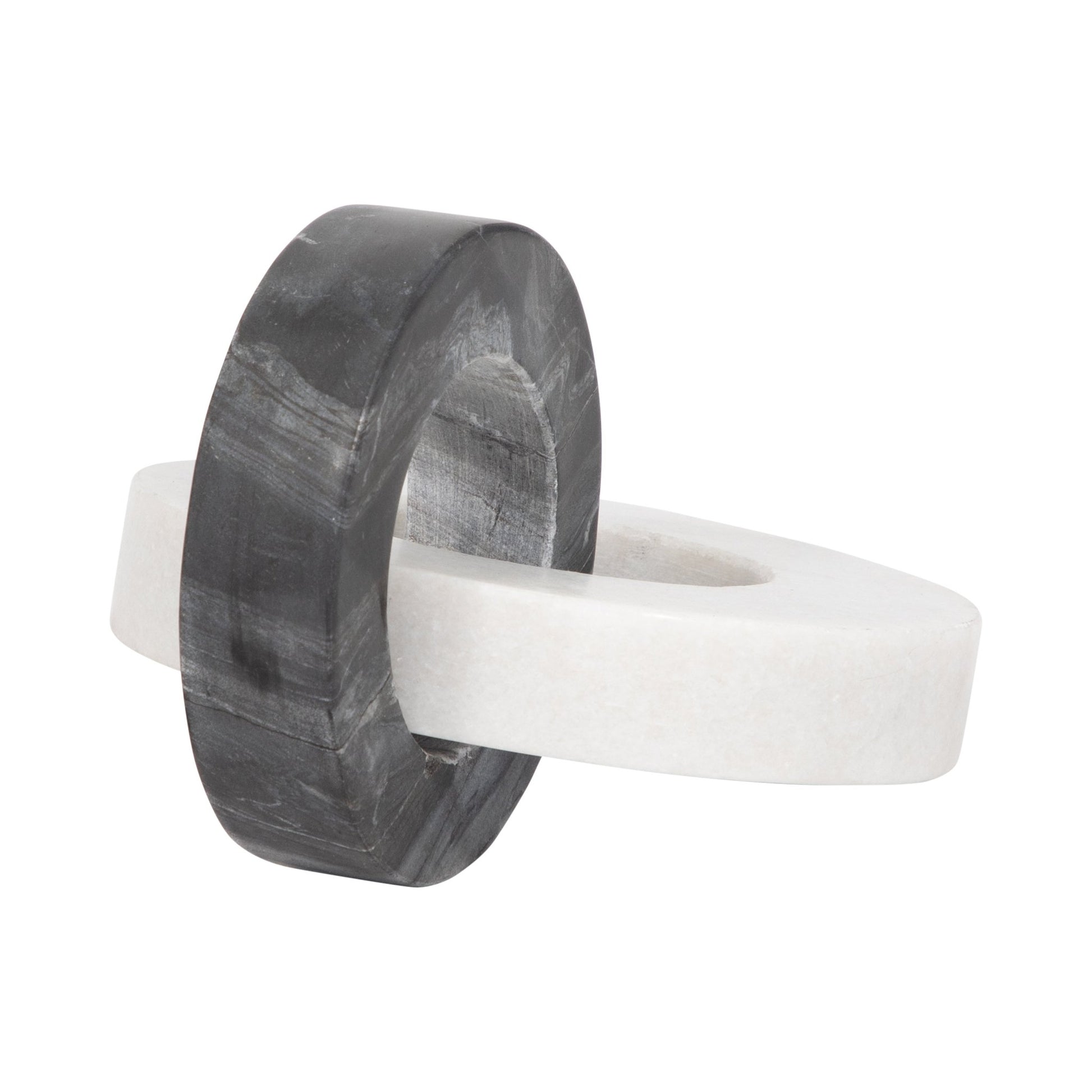 Marble, 8" Double Ring, White/black Table Decors| Sagebrook Home