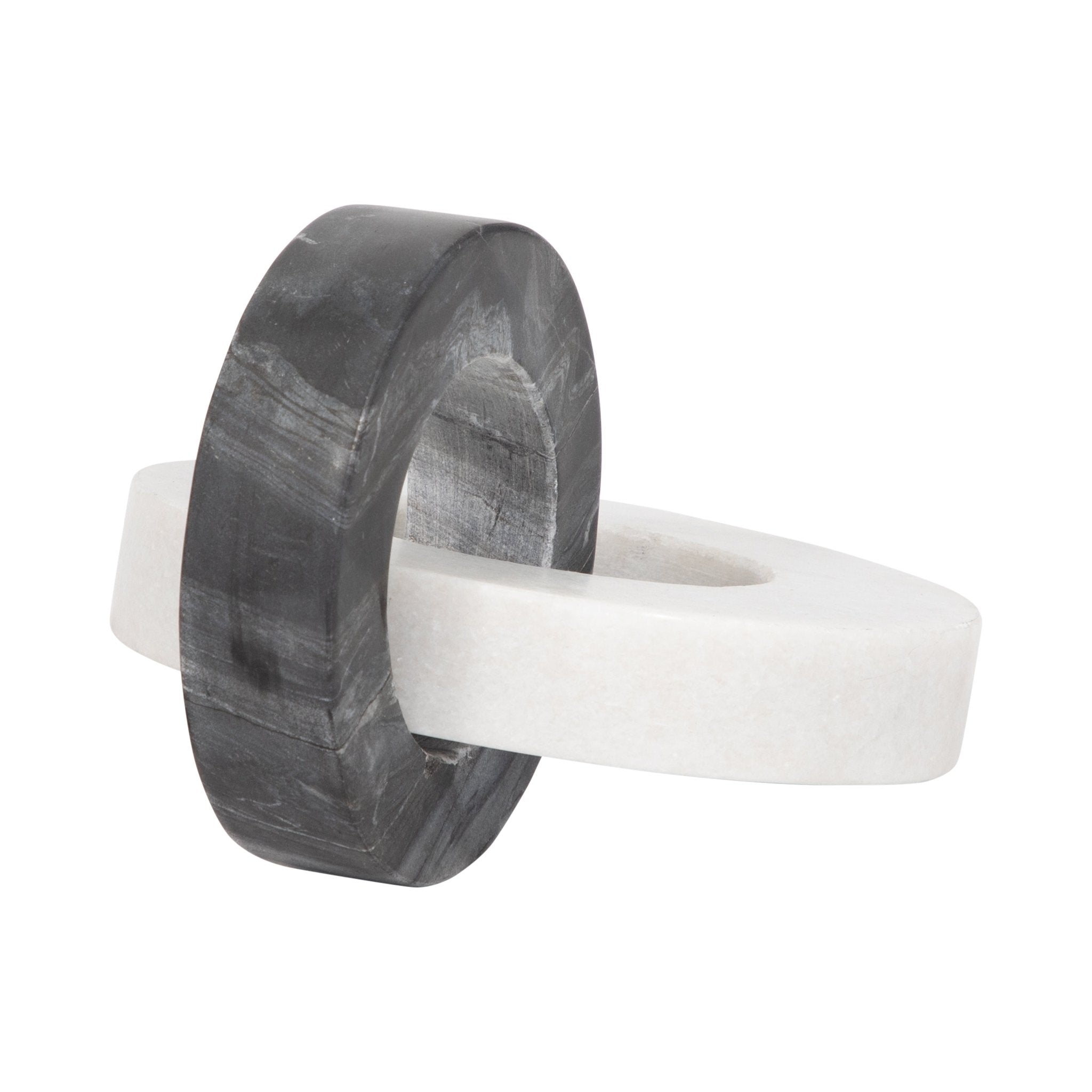 Marble, 8" Double Ring, White/black Table Decors| Sagebrook Home