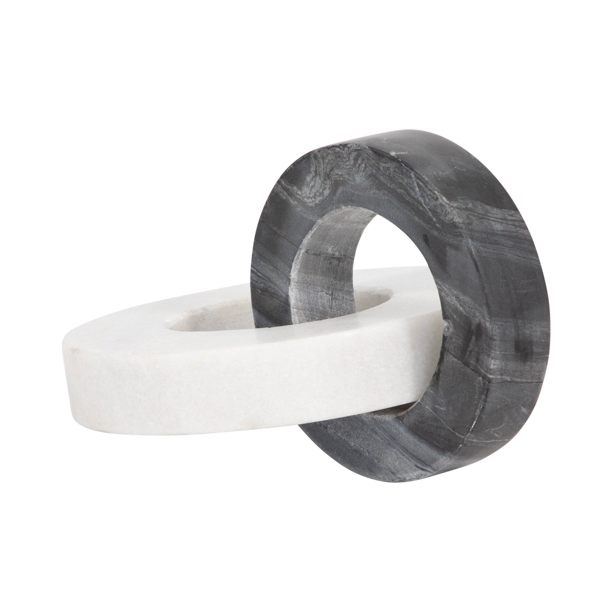 Marble, 8" Double Ring, White/black Table Decors| Sagebrook Home