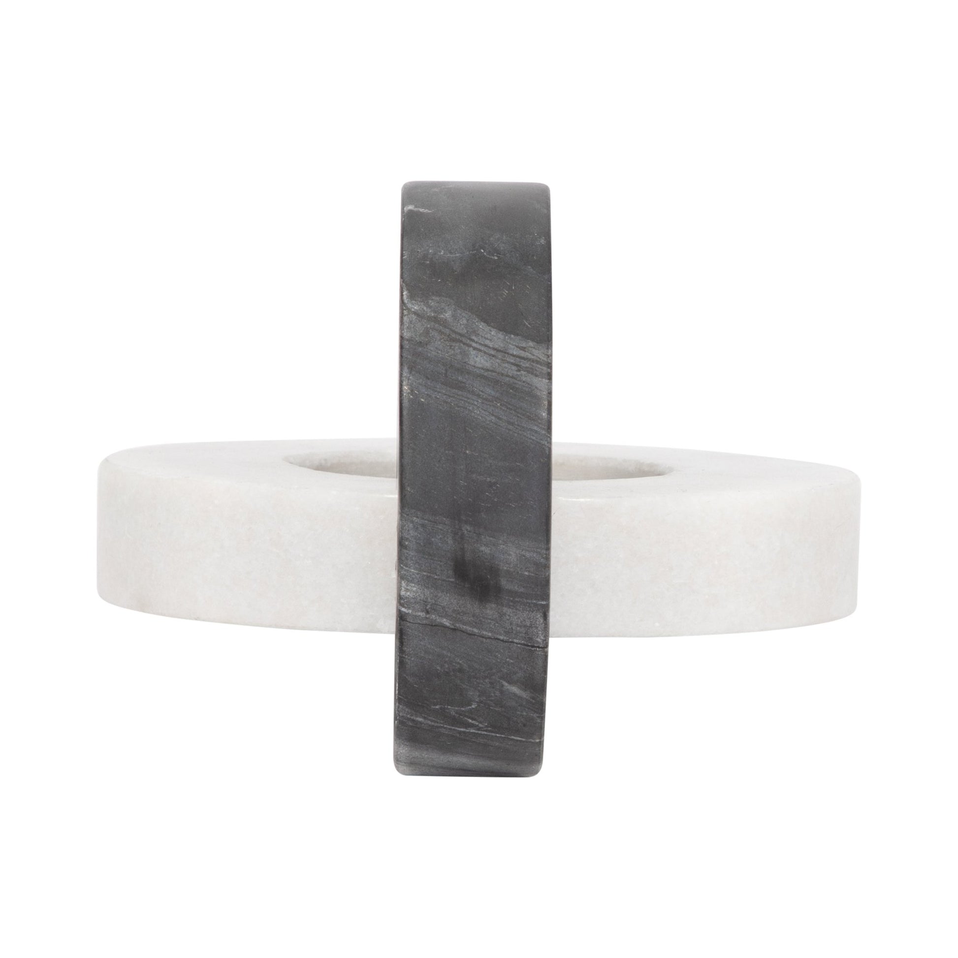 Marble, 8" Double Ring, White/black Table Decors| Sagebrook Home