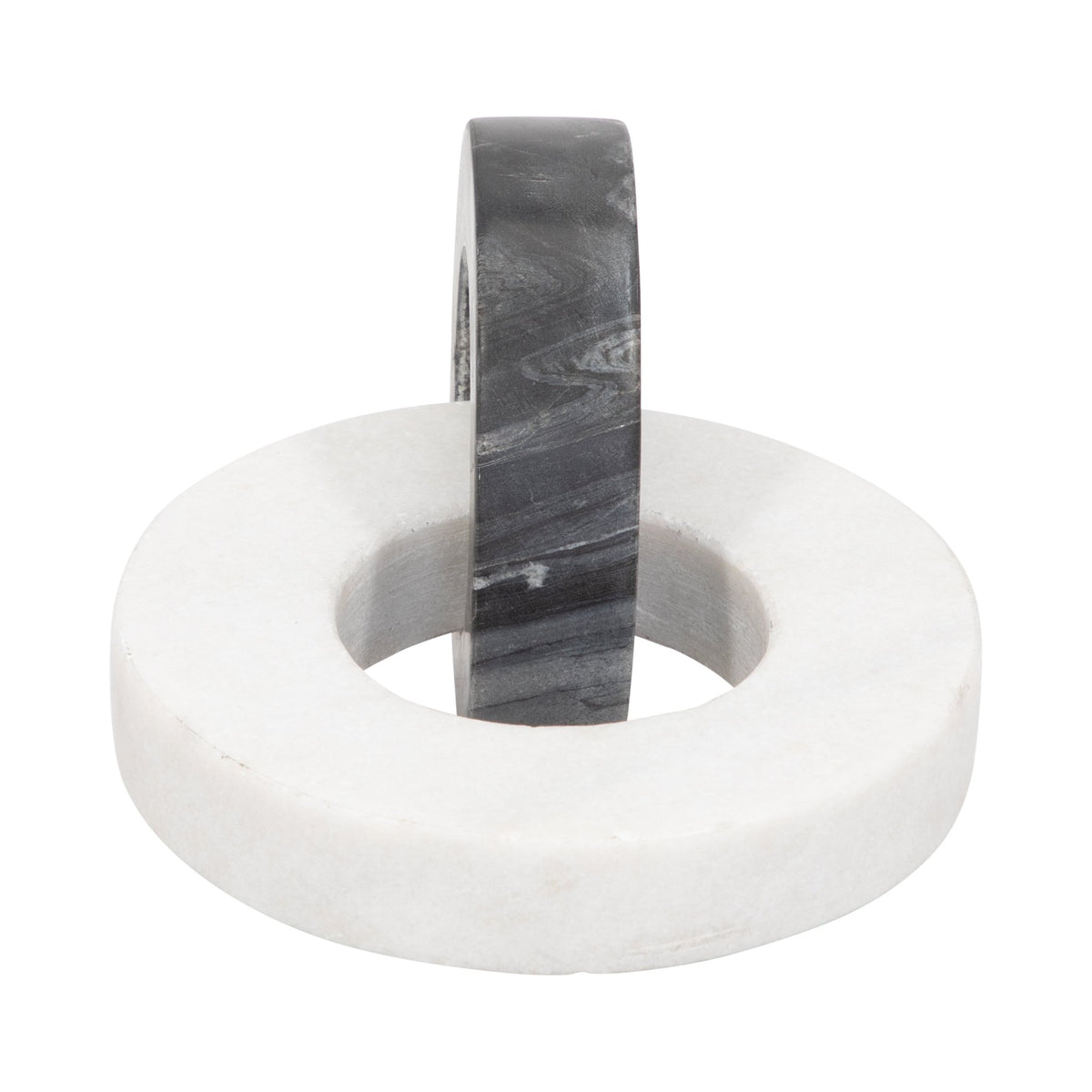 Marble, 8" Double Ring, White/black Table Decors| Sagebrook Home
