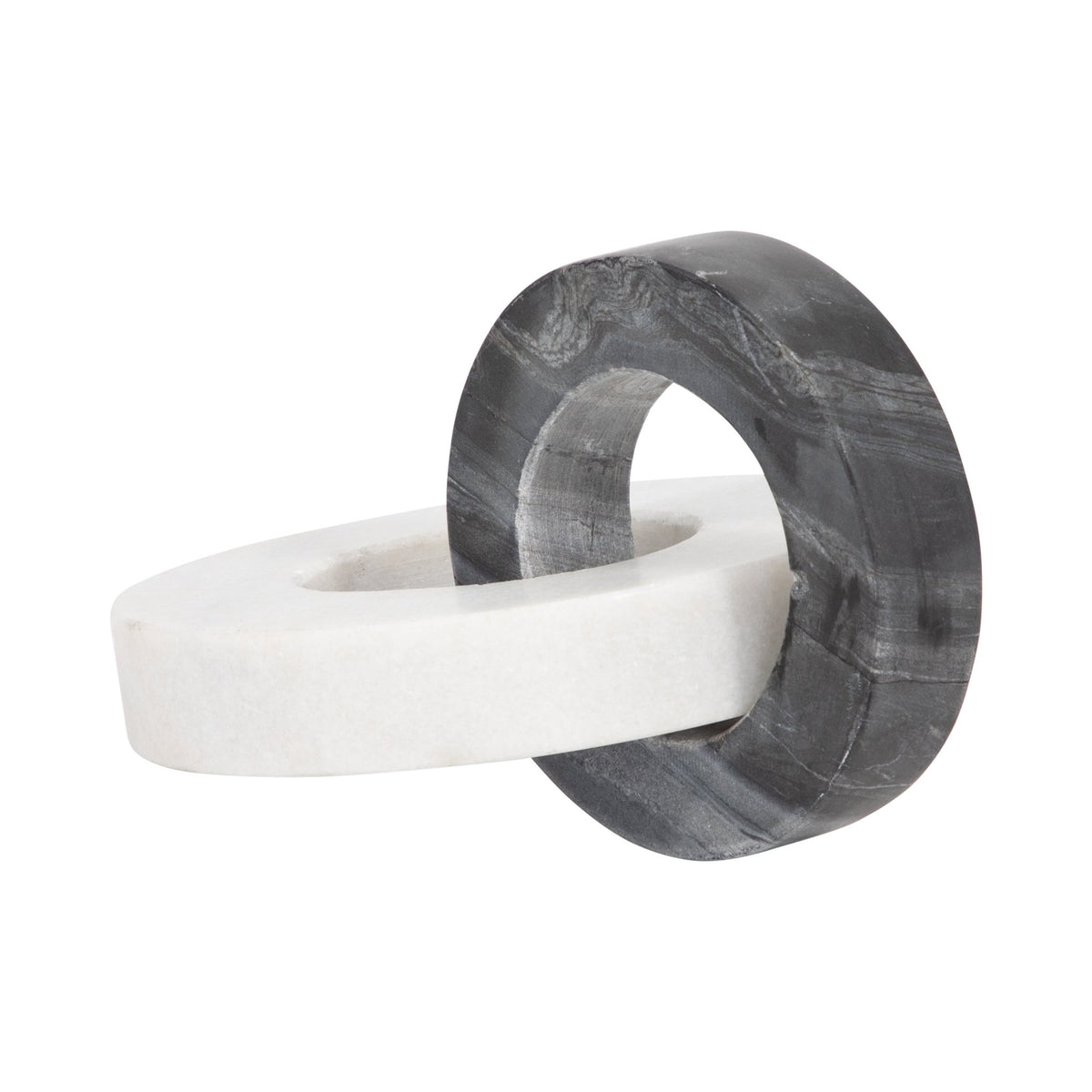 Marble, 8" Double Ring, White/black Table Decors| Sagebrook Home