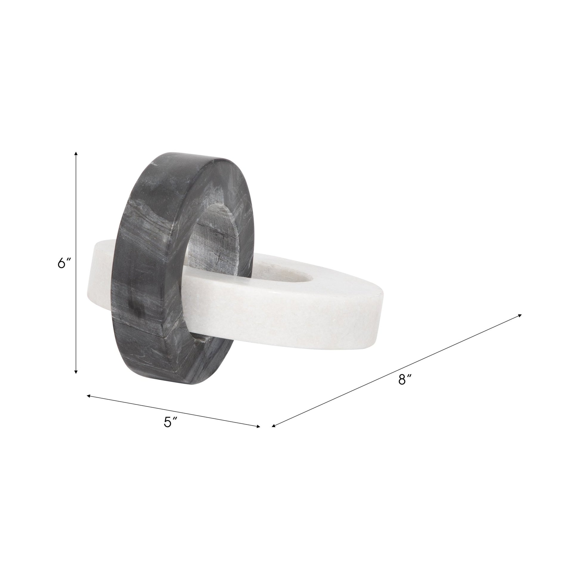 Marble, 8" Double Ring, White/black Table Decors| Sagebrook Home