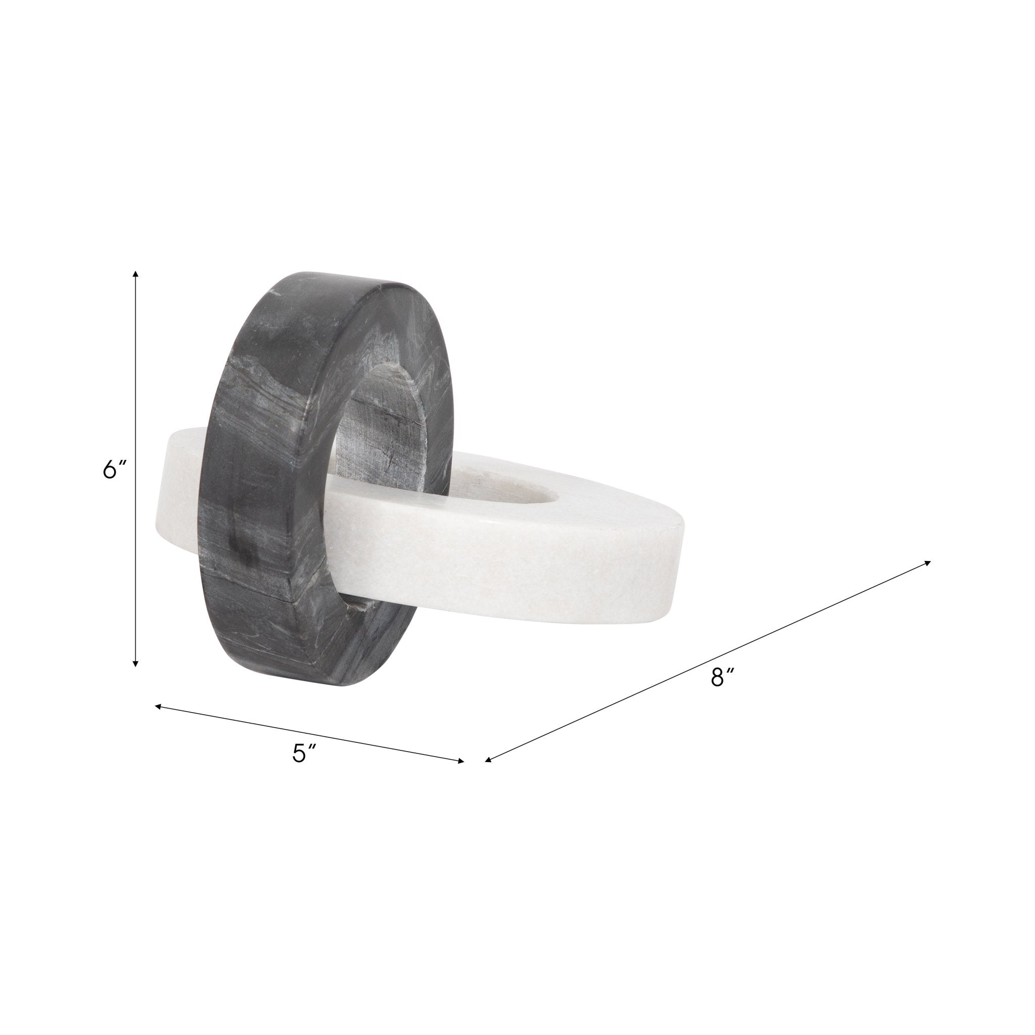 Marble, 8" Double Ring, White/black Table Decors| Sagebrook Home