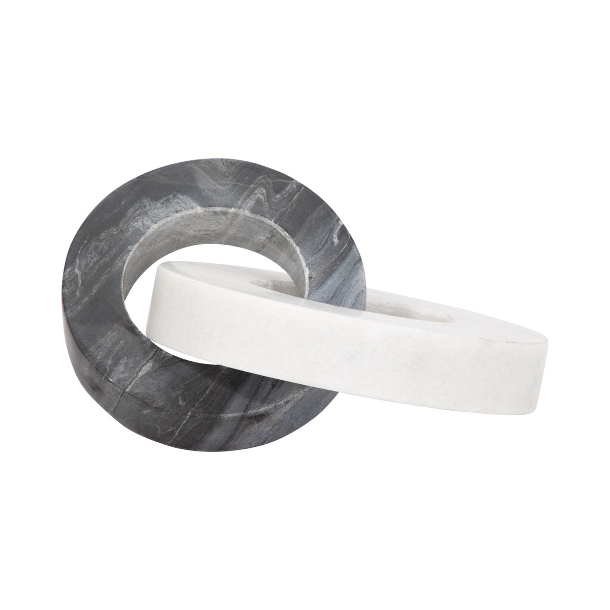 Marble, 8" Double Ring, White/black Table Decors| Sagebrook Home