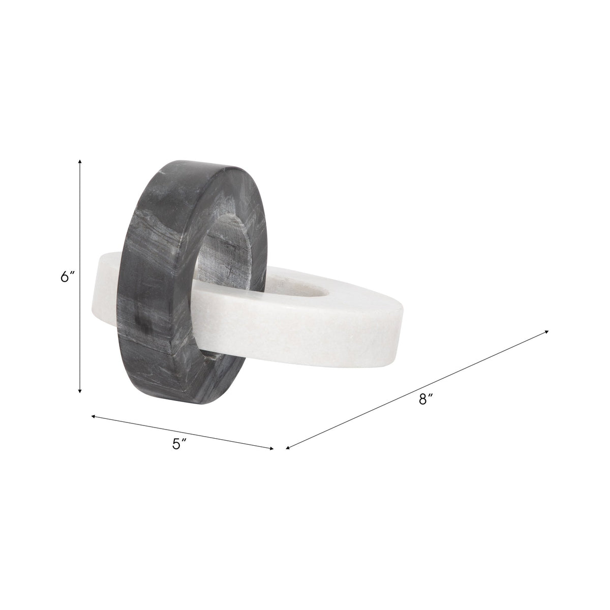 Marble, 8" Double Ring, White/black Table Decors| Sagebrook Home