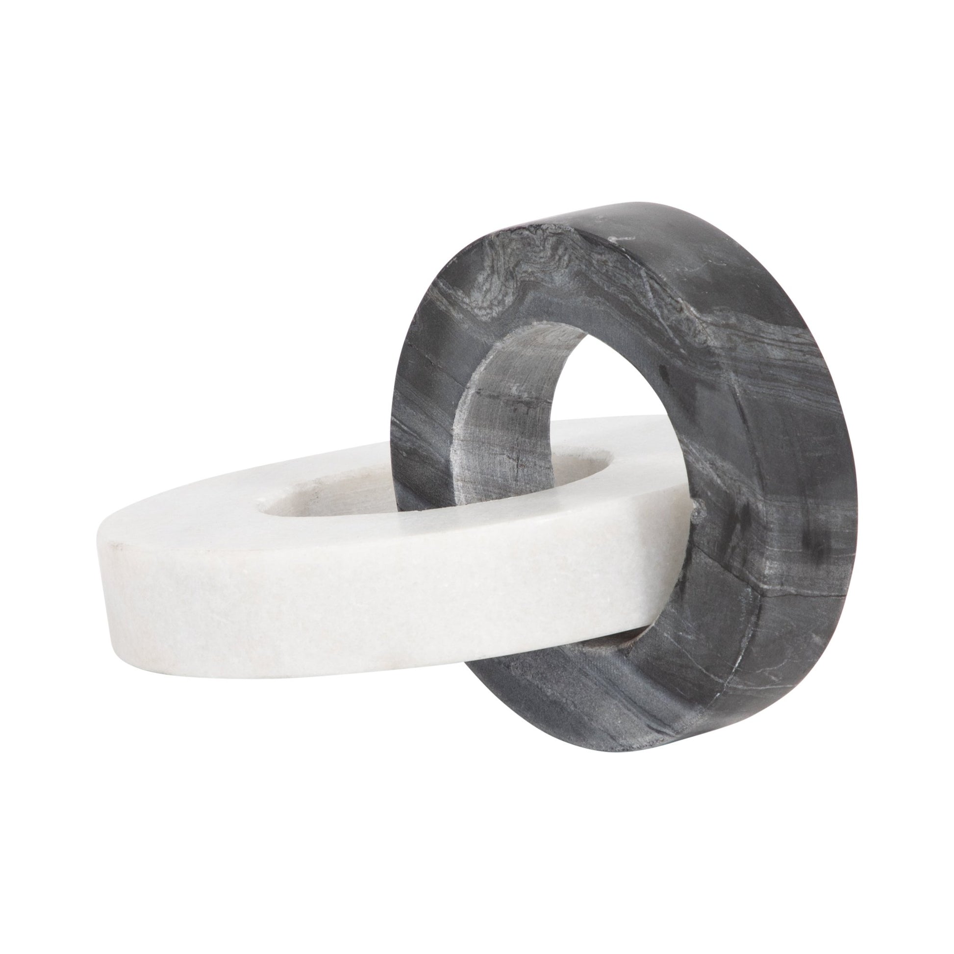 Marble, 8" Double Ring, White/black Table Decors| Sagebrook Home