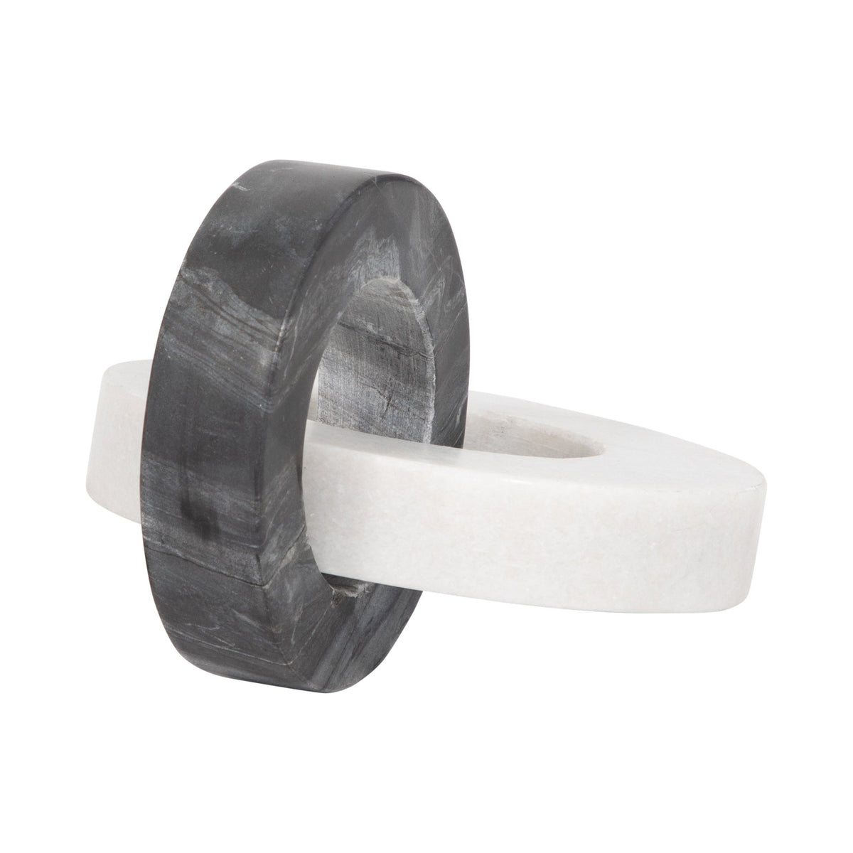 Marble, 8" Double Ring, White/black Table Decors| Sagebrook Home