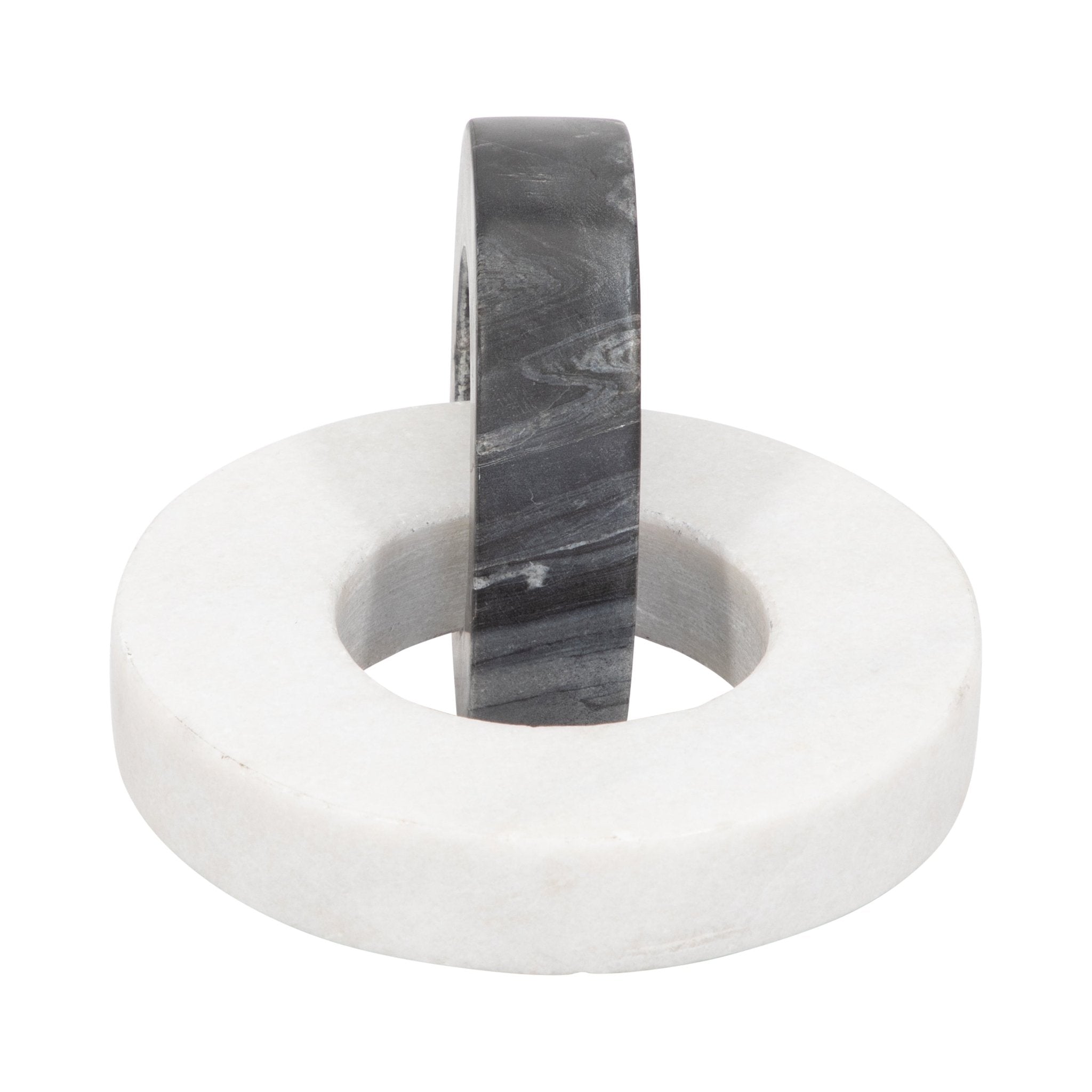 Marble, 8" Double Ring, White/black Table Decors| Sagebrook Home