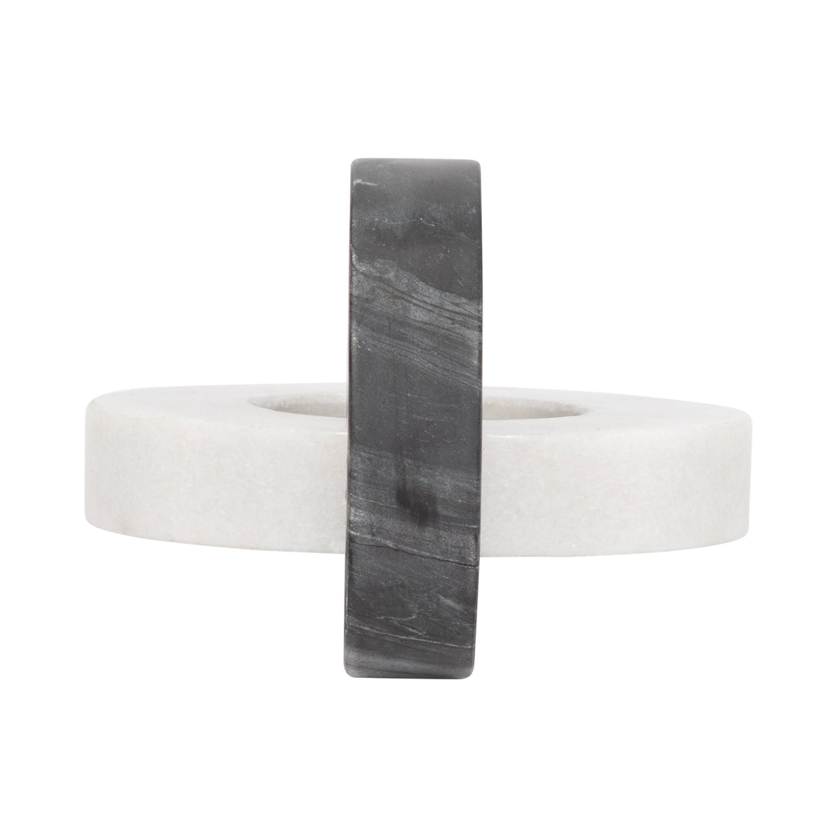 Marble, 8" Double Ring, White/black Table Decors| Sagebrook Home