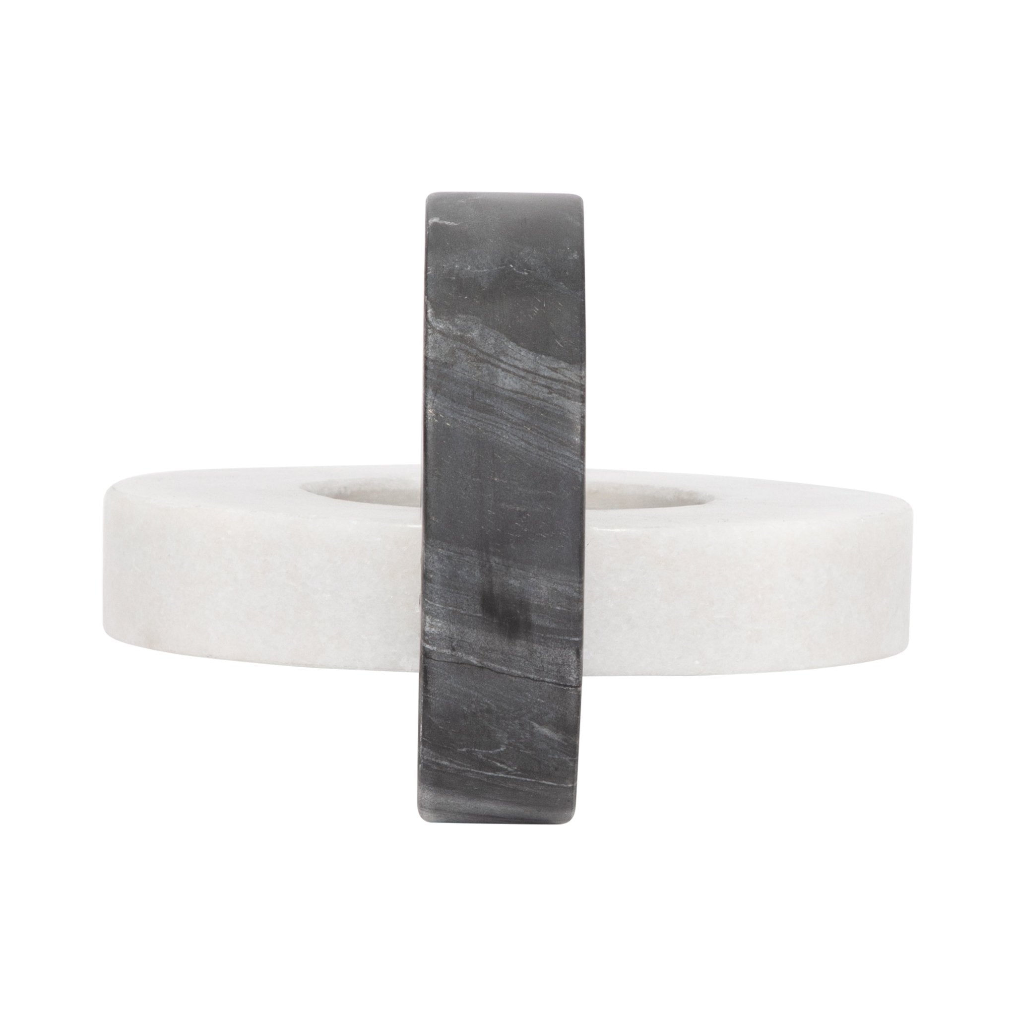 Marble, 8" Double Ring, White/black Table Decors| Sagebrook Home