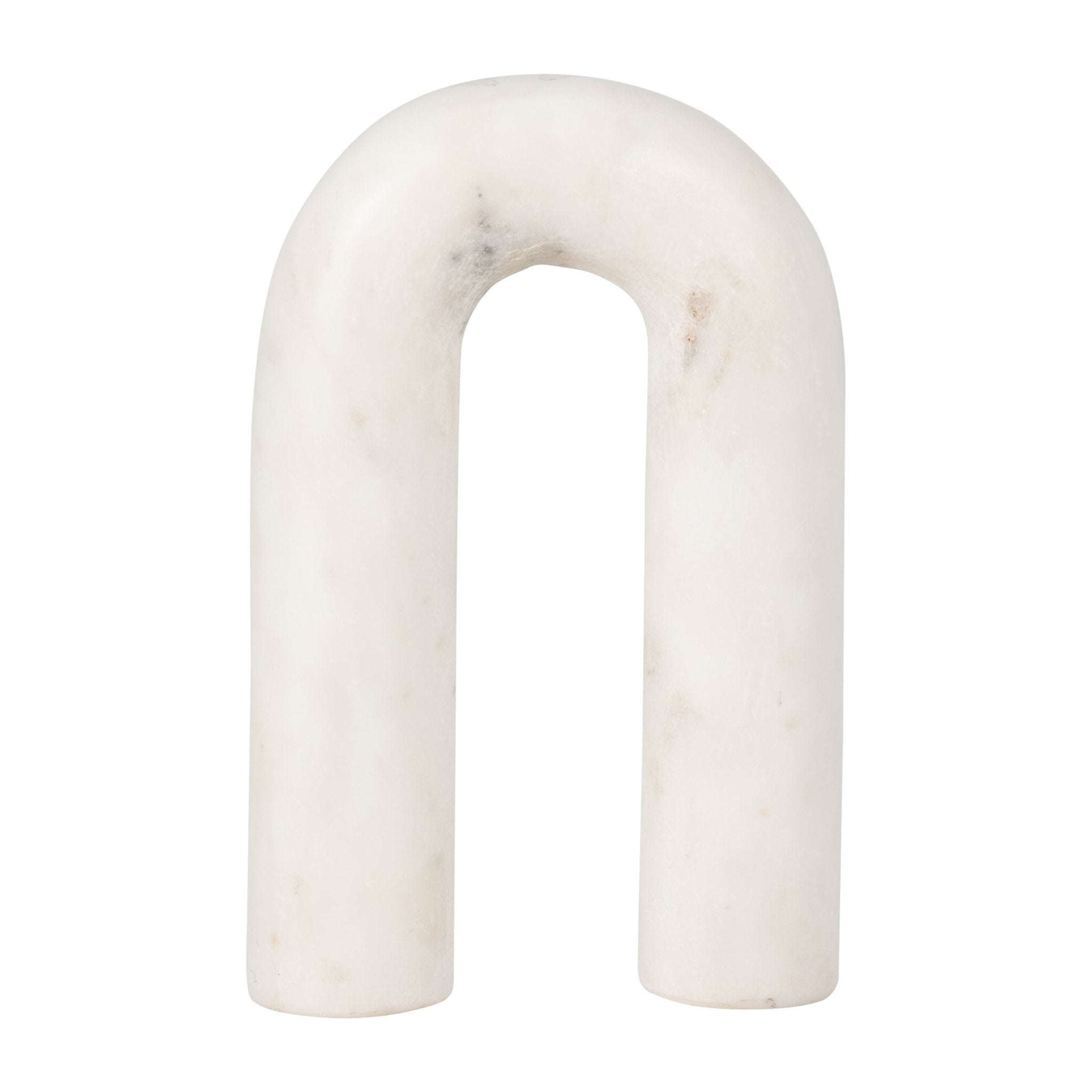 MARBLE, 8" ROUNDED HORSESHOE TABLE TOP DECO, WHITE Table Decors| Sagebrook Home