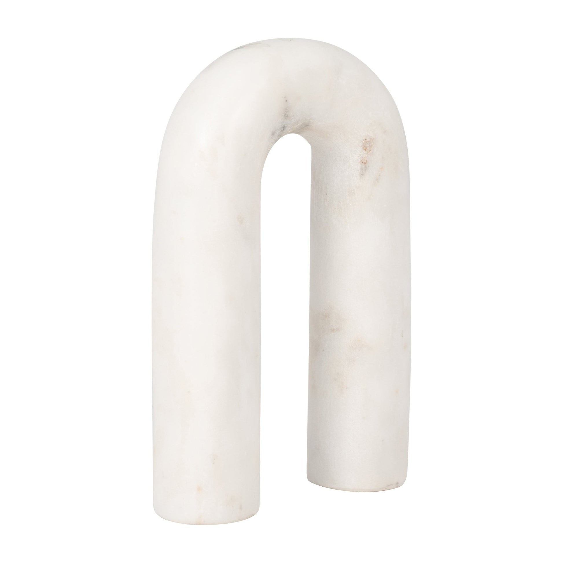 MARBLE, 8" ROUNDED HORSESHOE TABLE TOP DECO, WHITE Table Decors| Sagebrook Home