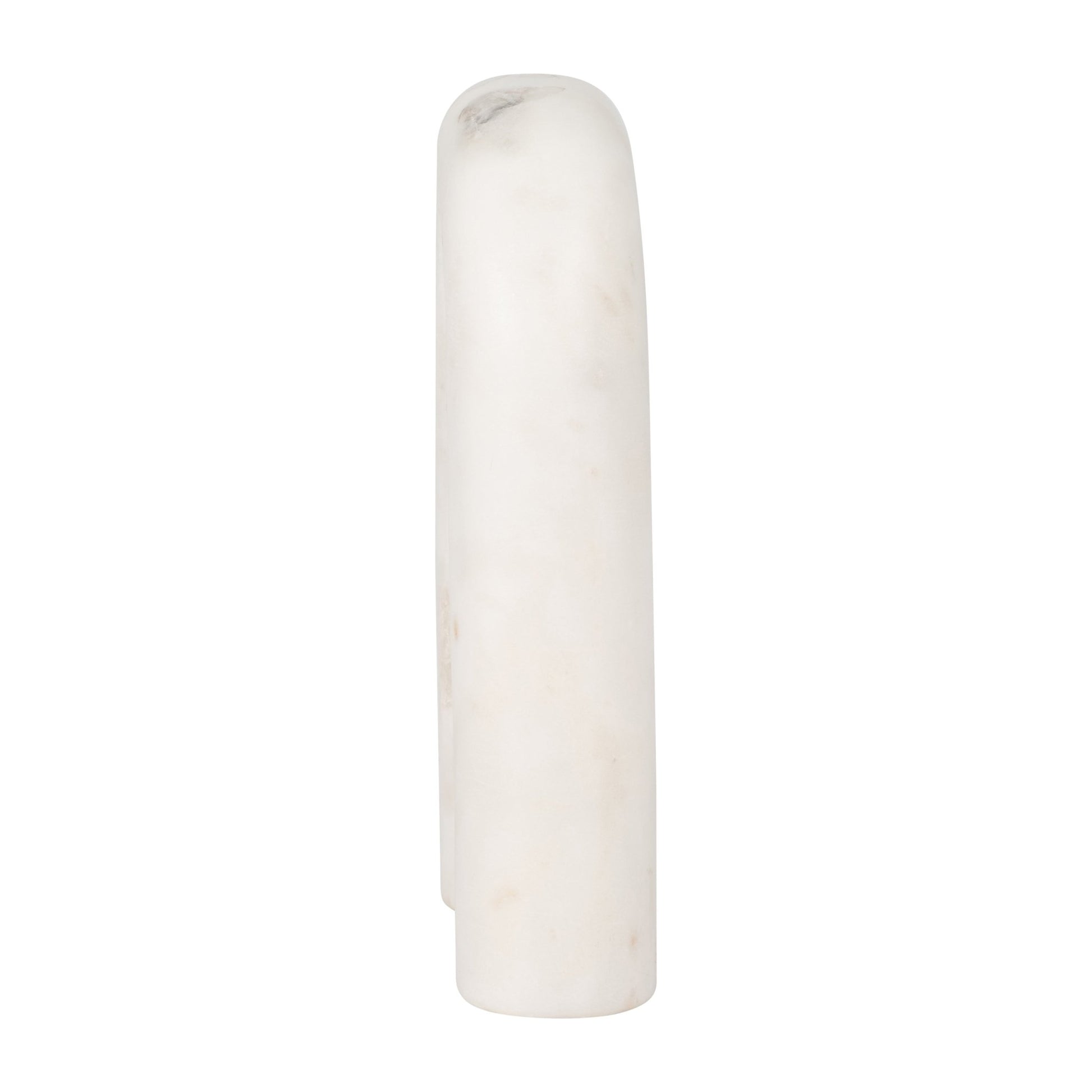 MARBLE, 8" ROUNDED HORSESHOE TABLE TOP DECO, WHITE Table Decors| Sagebrook Home