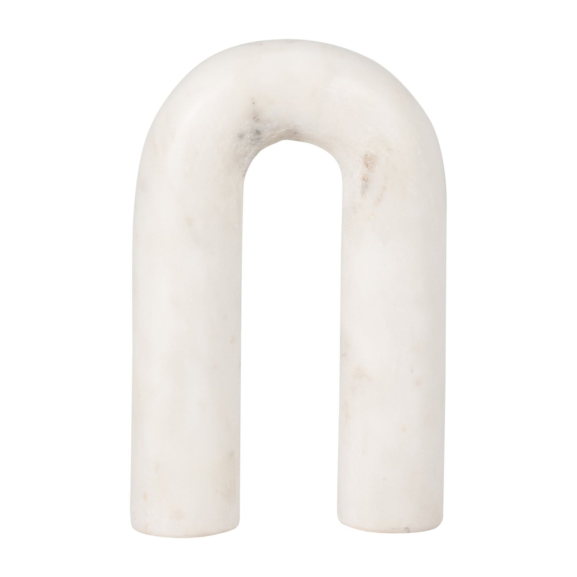 MARBLE, 8" ROUNDED HORSESHOE TABLE TOP DECO, WHITE Table Decors| Sagebrook Home