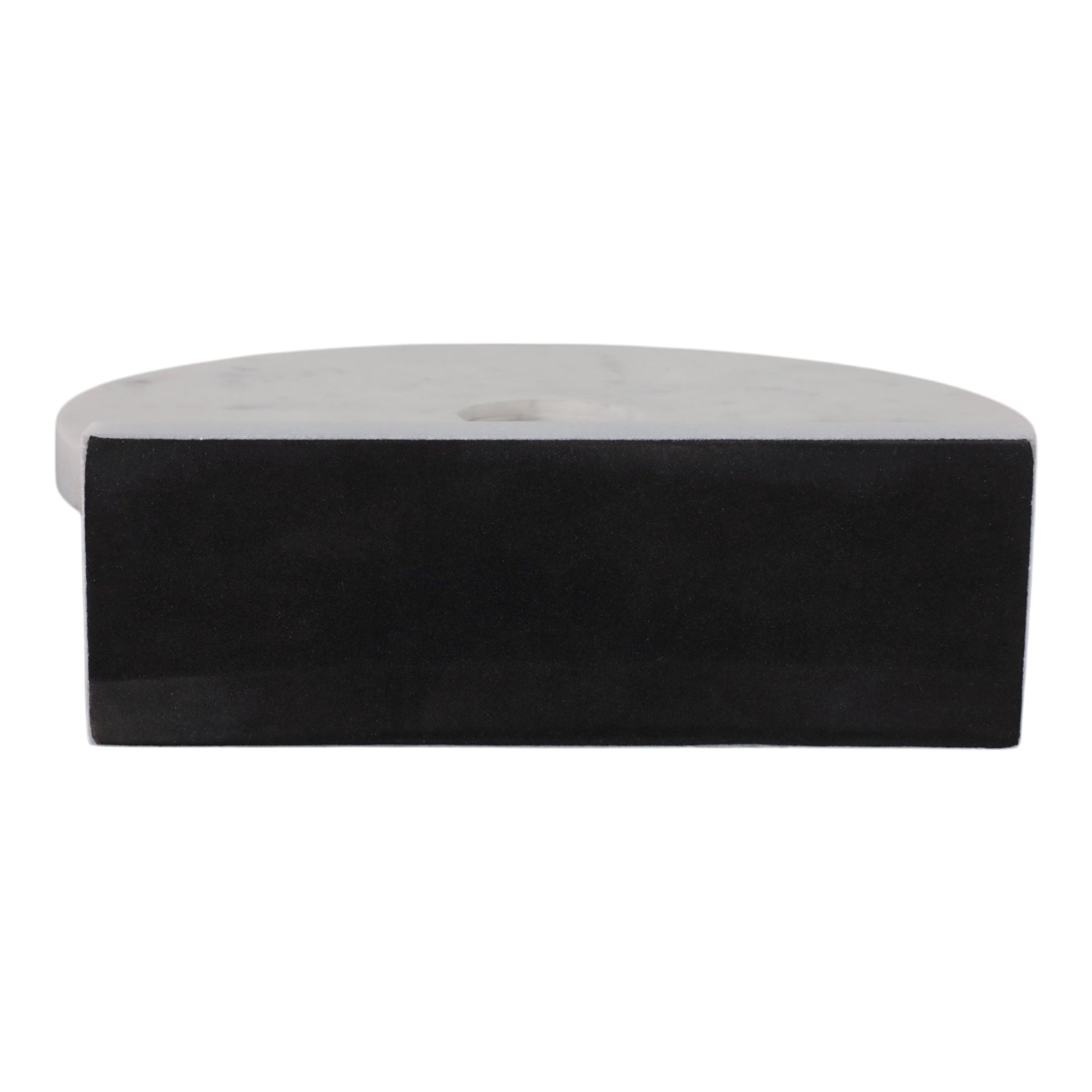 MARBLE 8"H DISK W/ BASE, WHITE Table Decors| Sagebrook Home