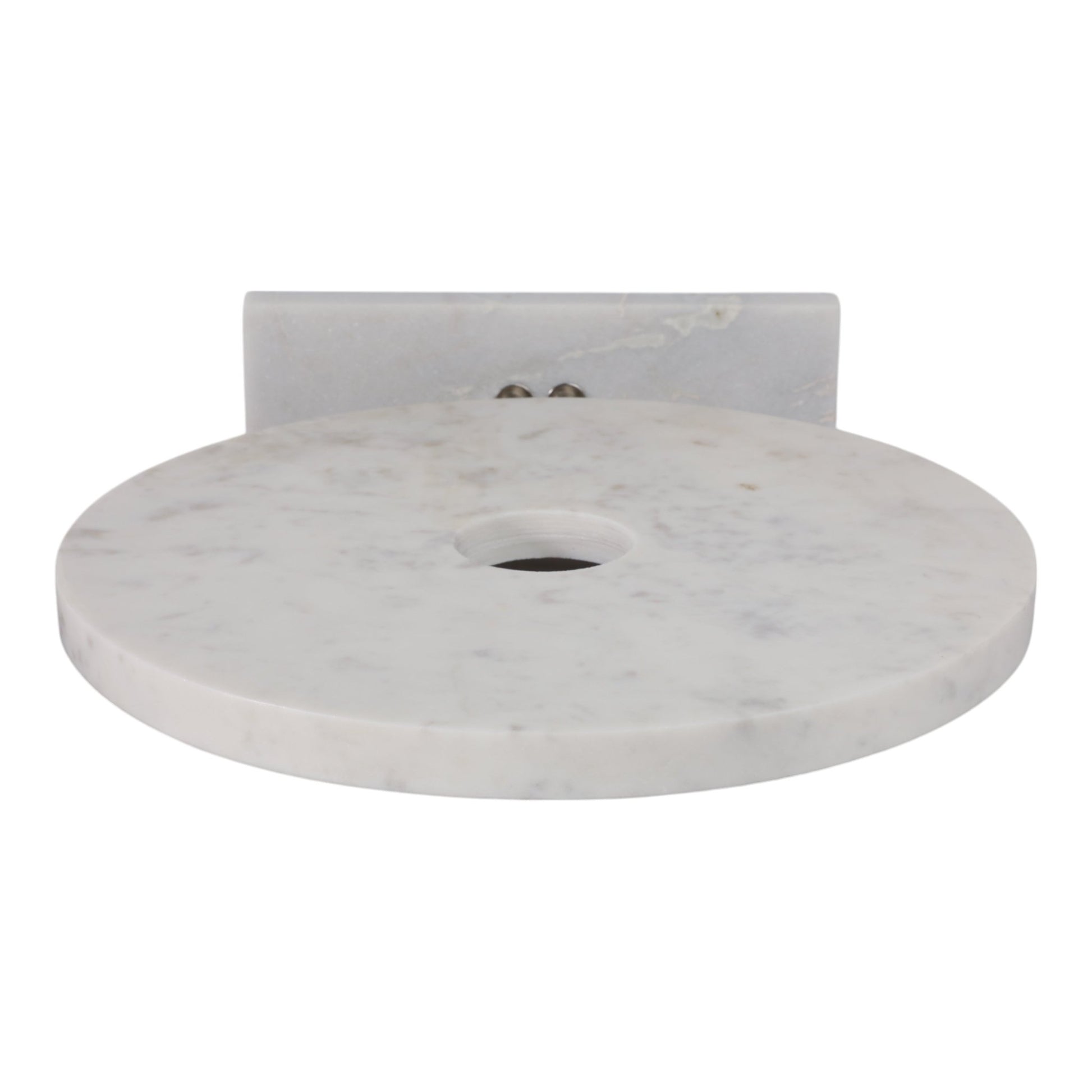 MARBLE 8"H DISK W/ BASE, WHITE Table Decors| Sagebrook Home