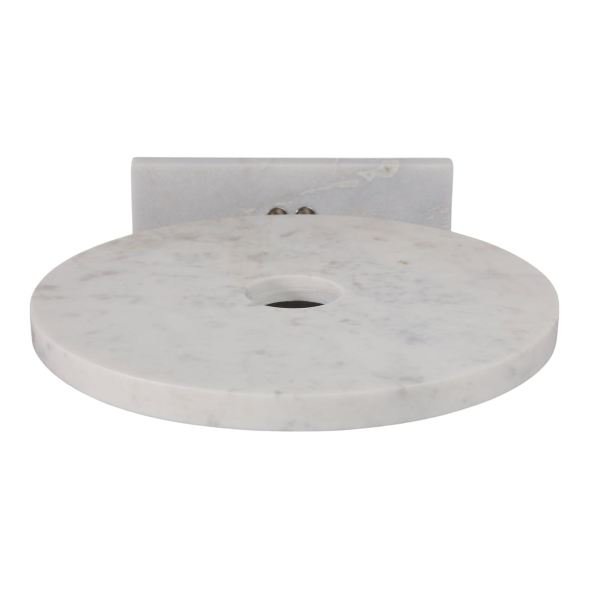 MARBLE 8"H DISK W/ BASE, WHITE Table Decors| Sagebrook Home