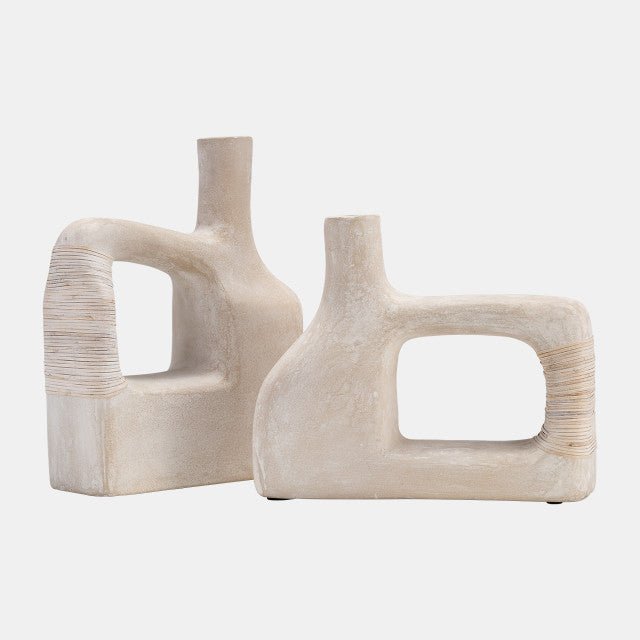 Marble, 9"H Horseshoe Tabletop Deco, White Vases and Jars| Sagebrook Home
