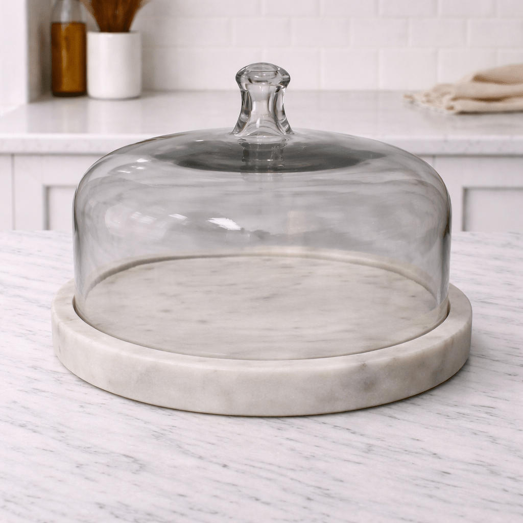 Marble Cake Stand Covered Bowl| Roots Furniture