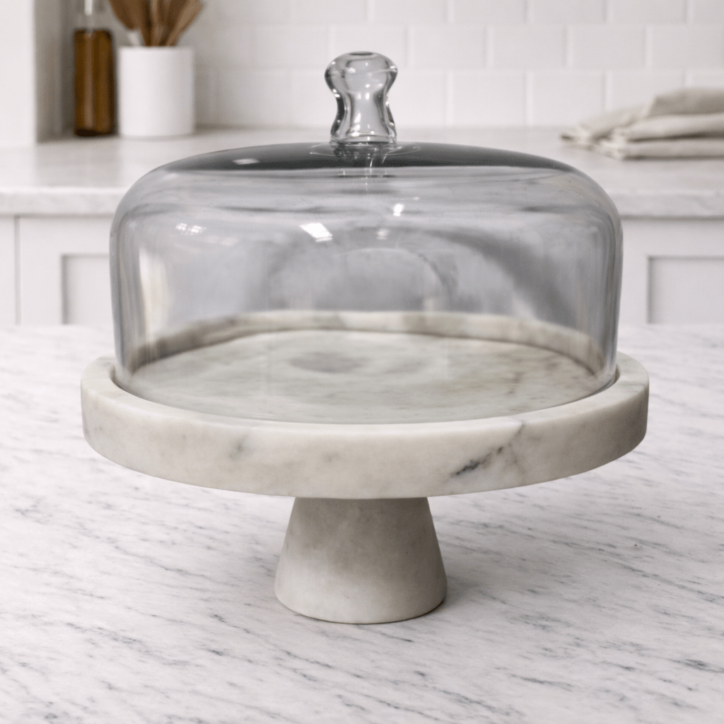 Marble Cake Stand Covered High Bowl| Roots Furniture
