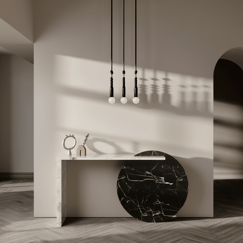 Marble Console Table - 150x40x86 cm - White And Black By Alhome - 110110157 Coffee Tables| Alhome