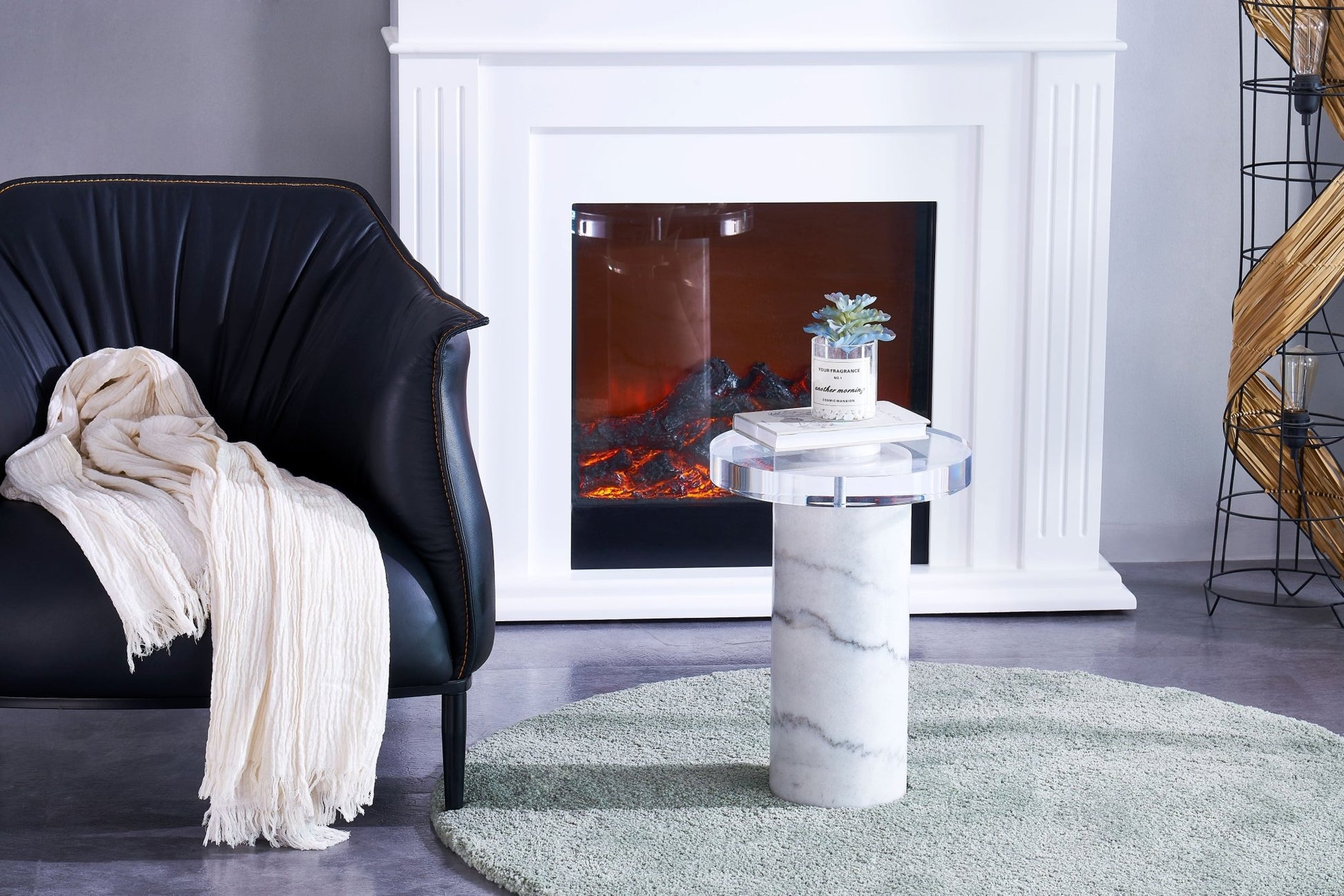 Marble end table wiht the acrylic top Accent & End Tables| Roots Furniture