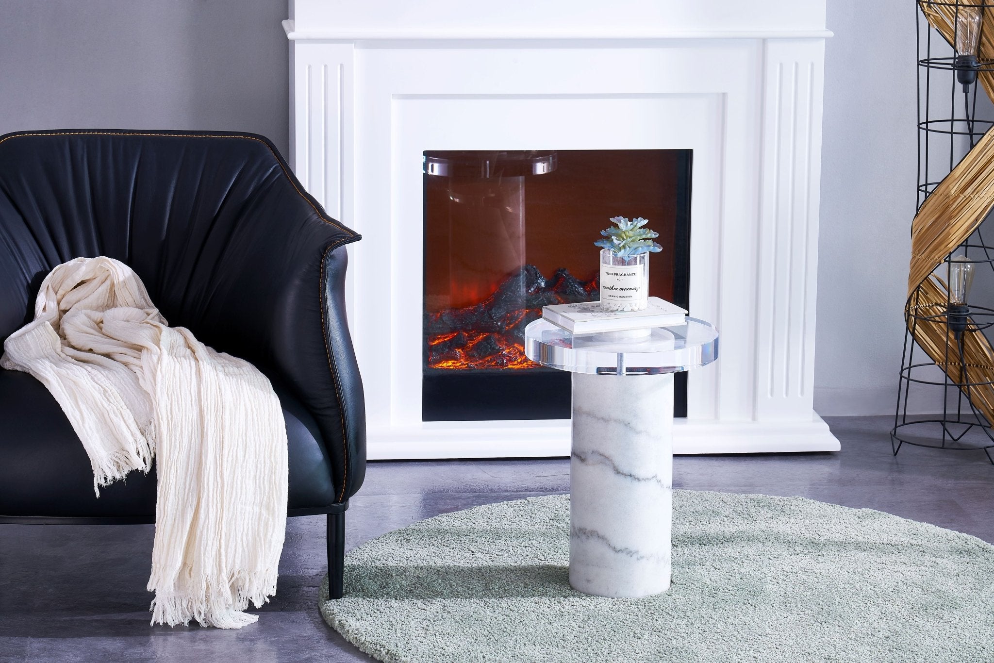 Marble end table wiht the acrylic top Accent & End Tables| Roots Furniture