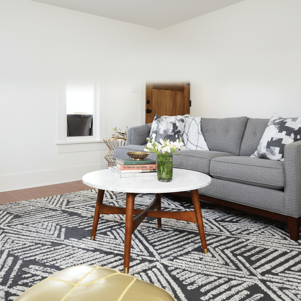 Marble Essence Walnut Round Coffee Table Coffee Tables| Roots Furniture