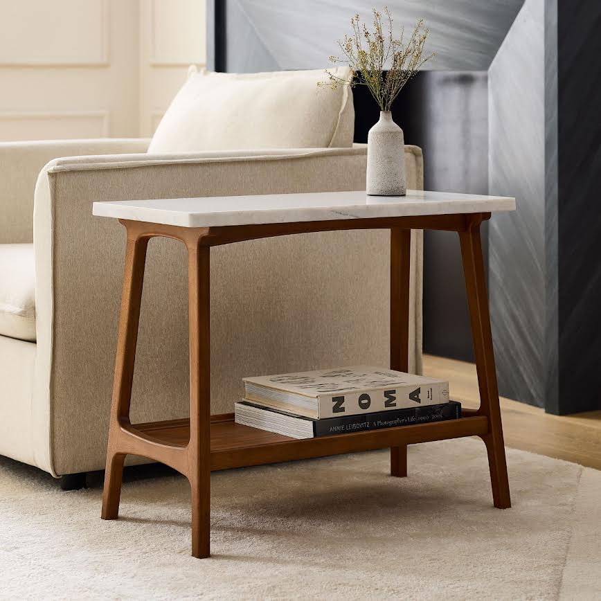 Marble Essence Walnut Side Table Accent & End Tables| Roots Furniture