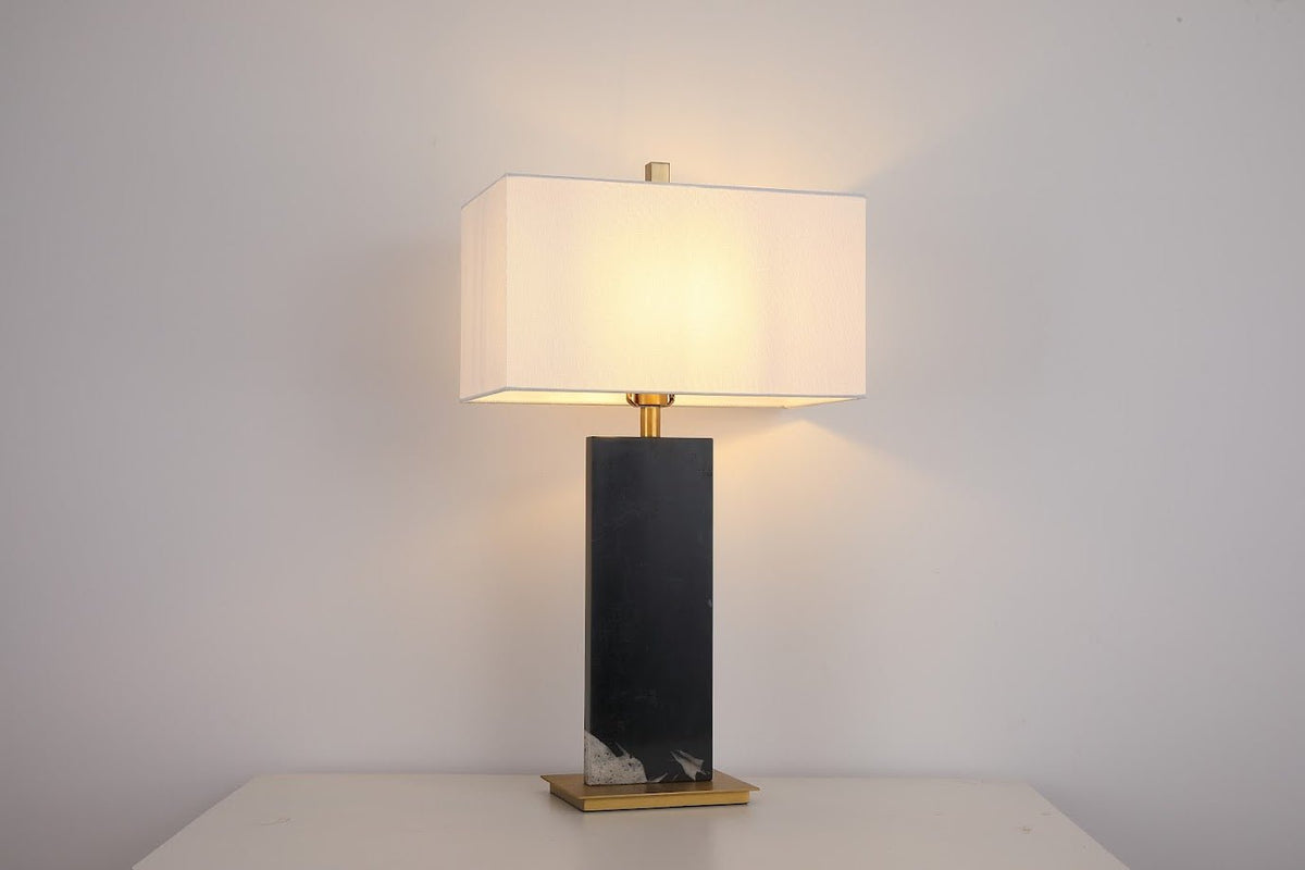 Luma Stone Nero Black Marble Table Lamp Table Lamps| Roots Furniture