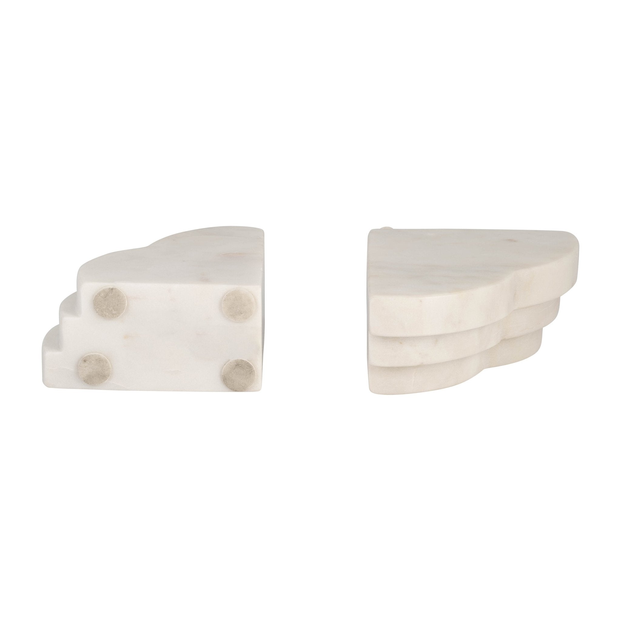 MARBLE, S/2 6"H RAINBOW BOOKENDS, WHITE Table Decors| Sagebrook Home