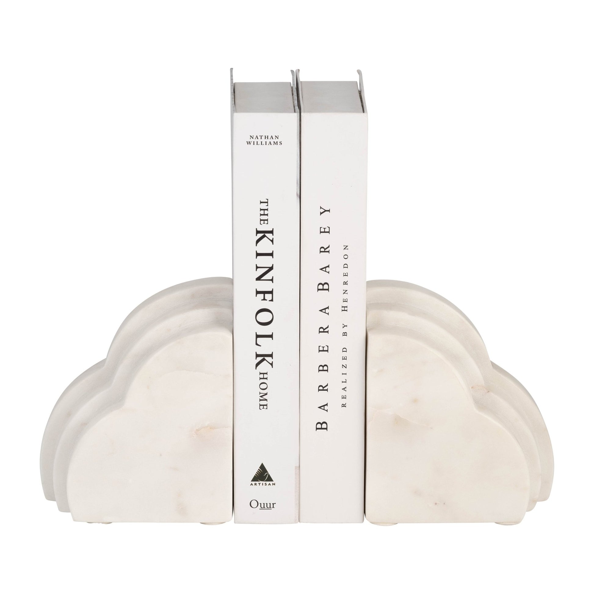 MARBLE, S/2 6"H RAINBOW BOOKENDS, WHITE Table Decors| Sagebrook Home