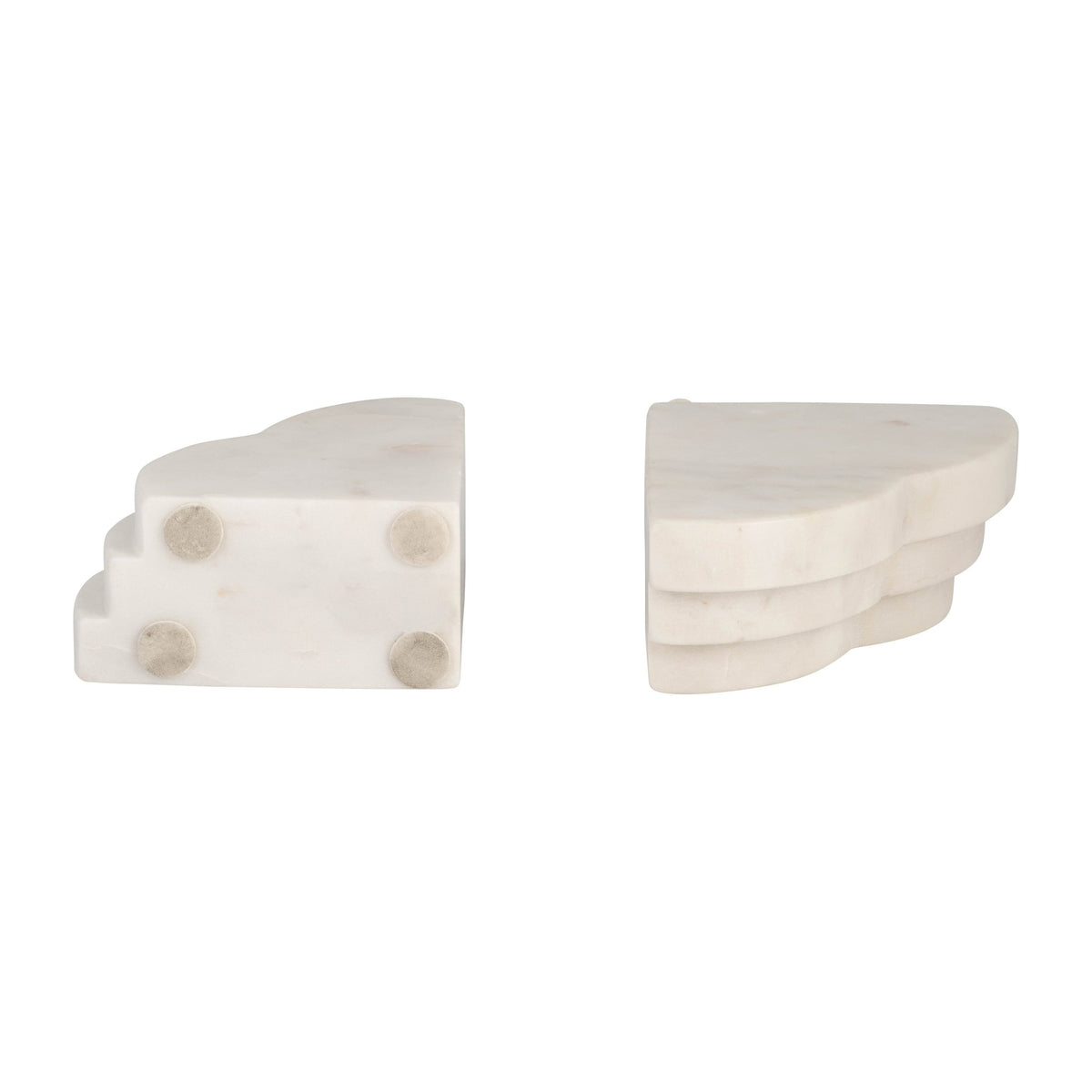 MARBLE, S/2 6"H RAINBOW BOOKENDS, WHITE Table Decors| Sagebrook Home