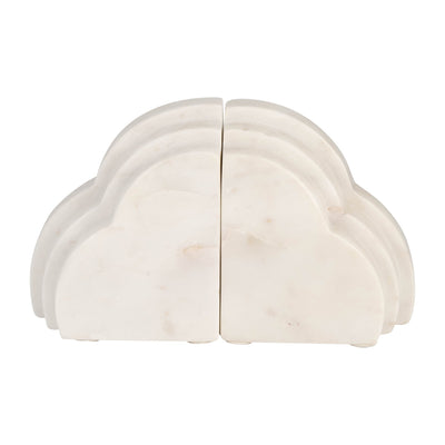 MARBLE, S/2 6"H RAINBOW BOOKENDS, WHITE - Al Rugaib Furniture