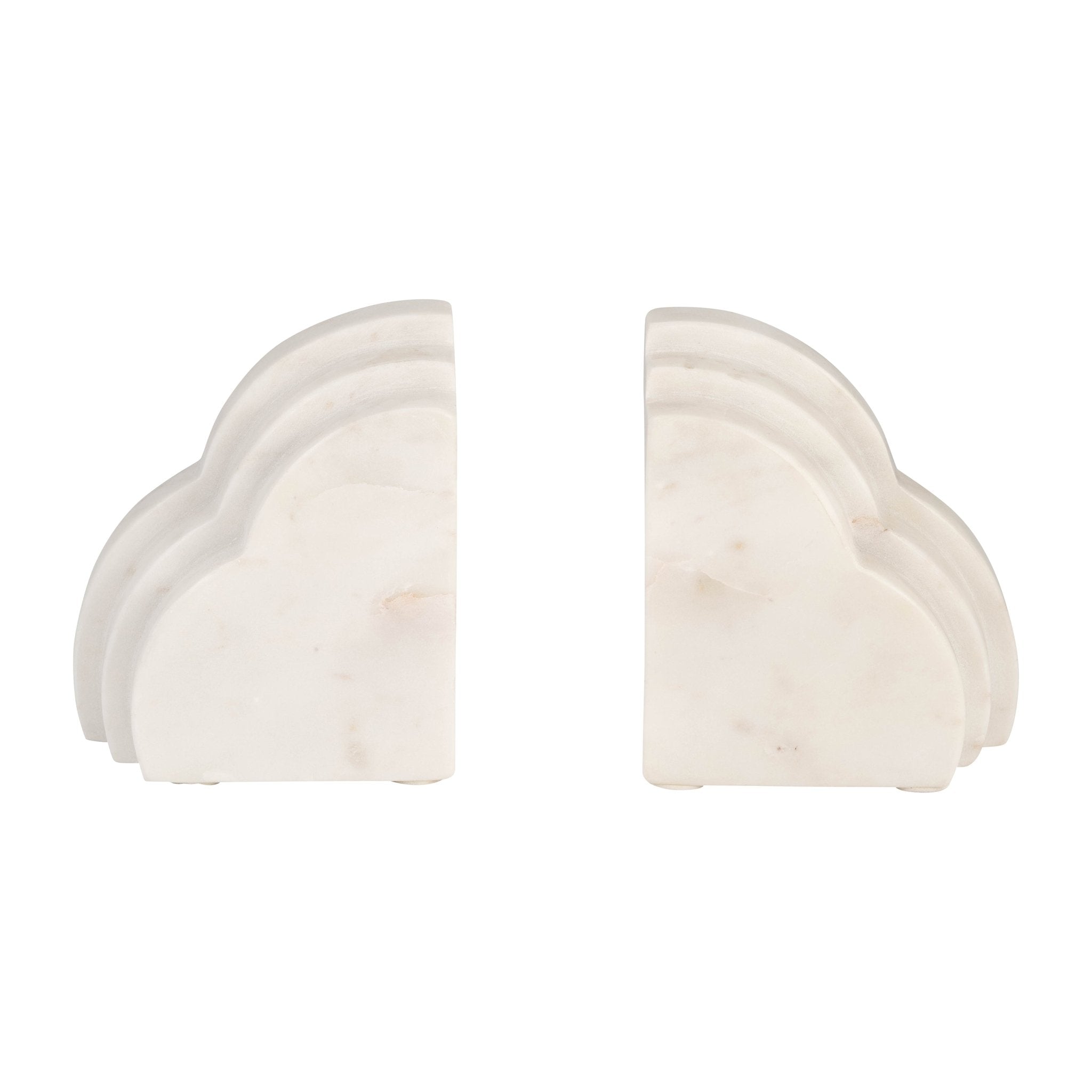MARBLE, S/2 6"H RAINBOW BOOKENDS, WHITE Table Decors| Sagebrook Home