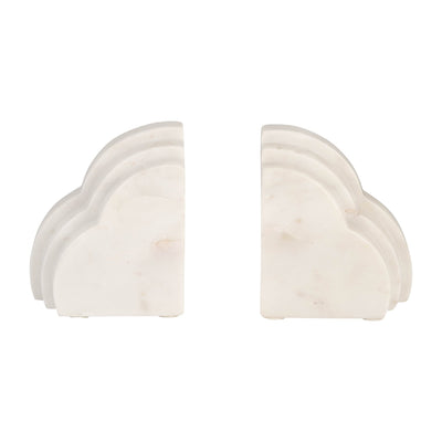 MARBLE, S/2 6"H RAINBOW BOOKENDS, WHITE - Al Rugaib Furniture