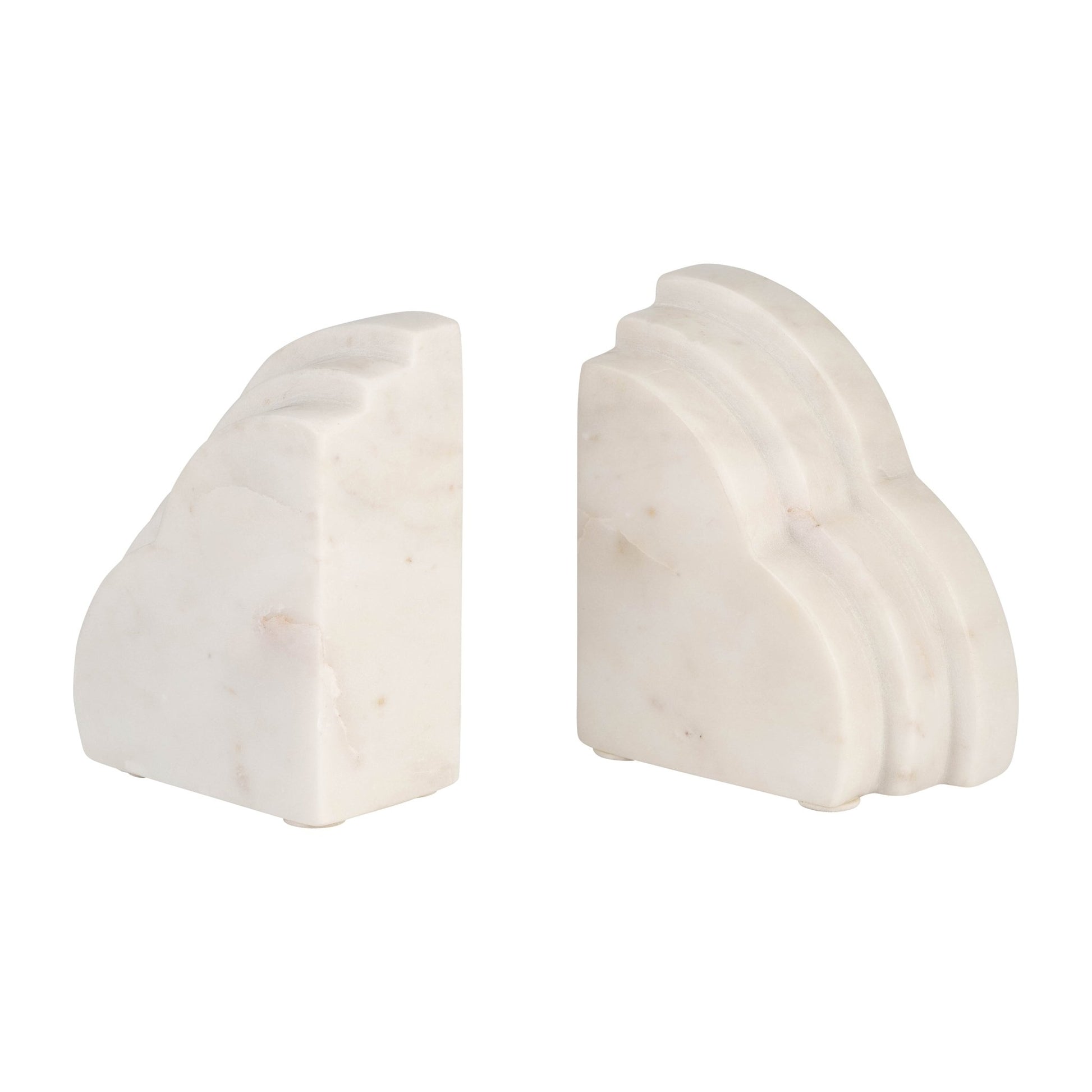 MARBLE, S/2 6"H RAINBOW BOOKENDS, WHITE Table Decors| Sagebrook Home