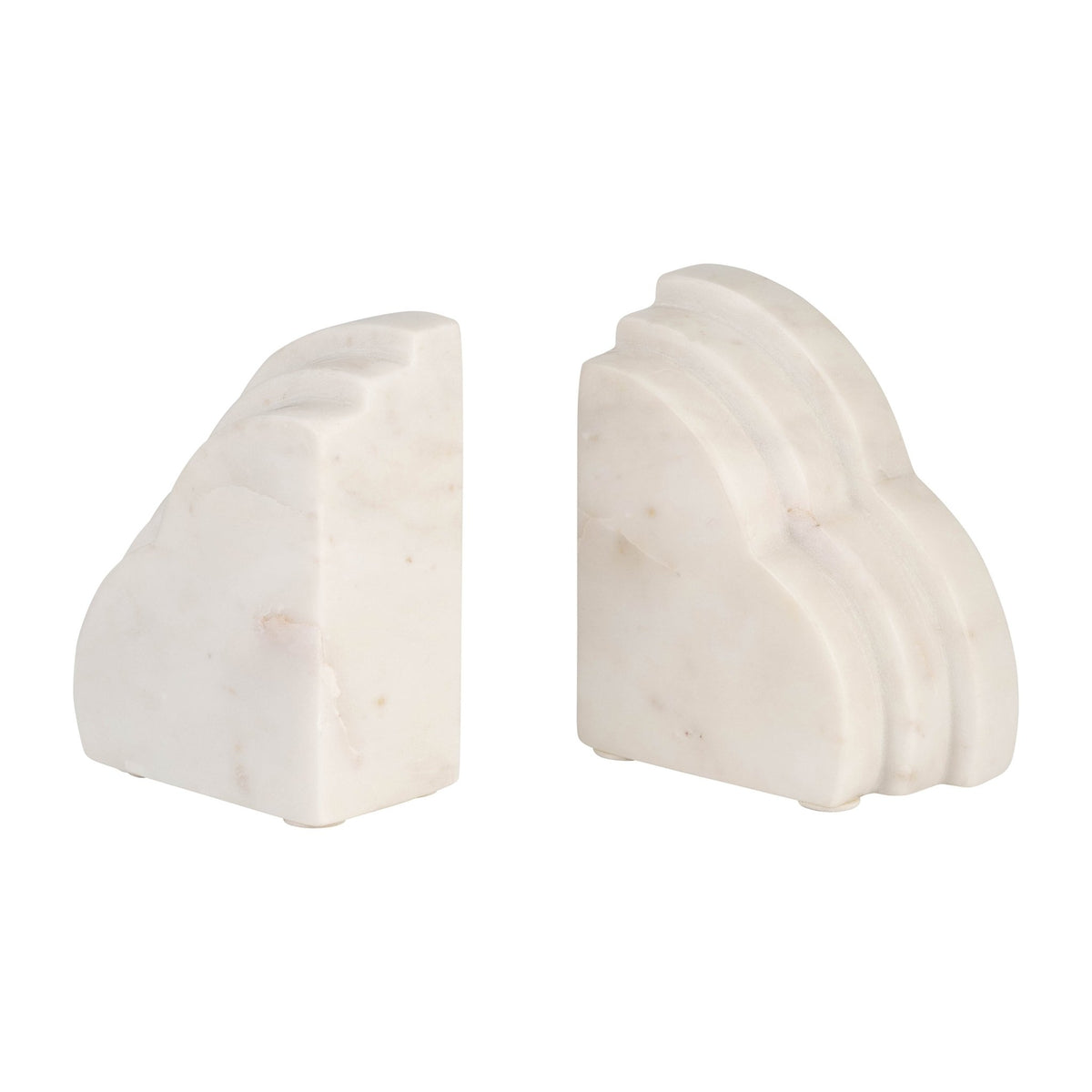 MARBLE, S/2 6"H RAINBOW BOOKENDS, WHITE Table Decors| Sagebrook Home