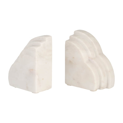 MARBLE, S/2 6"H RAINBOW BOOKENDS, WHITE - Al Rugaib Furniture