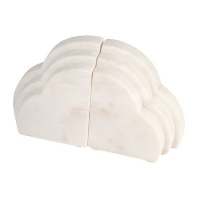MARBLE, S/2 6"H RAINBOW BOOKENDS, WHITE - Al Rugaib Furniture