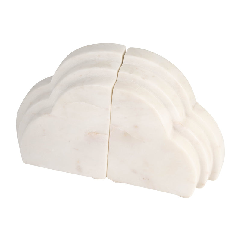 MARBLE, S/2 6"H RAINBOW BOOKENDS, WHITE - Al Rugaib Furniture