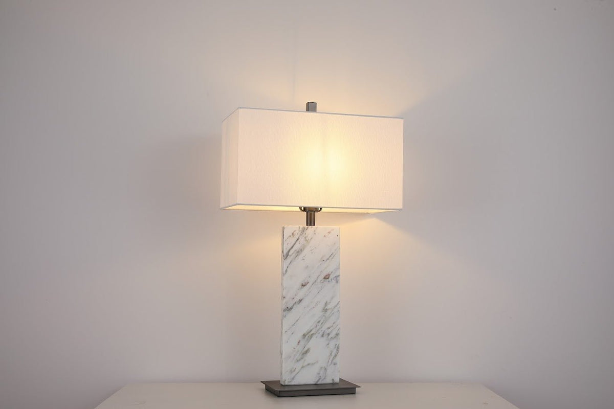 Luma Stone Marbled Linen Table Lamp Table Lamps| Roots Furniture